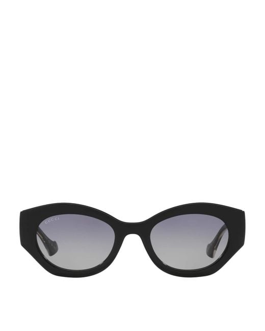 Gucci Black Injected Oval Sunglasses