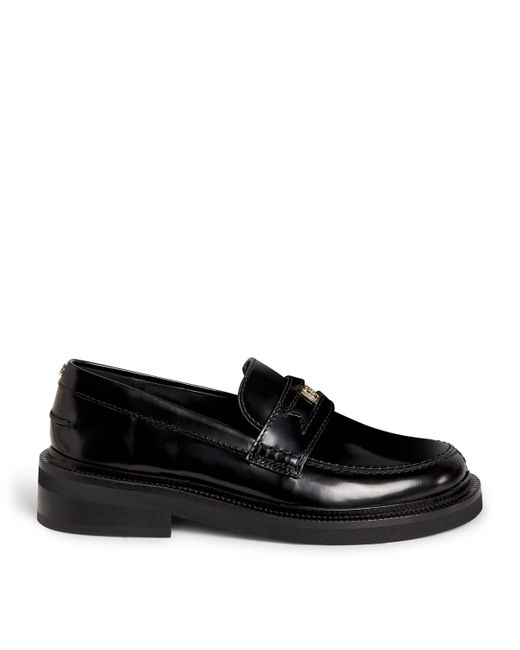 Maje Black Leather Penny Loafers