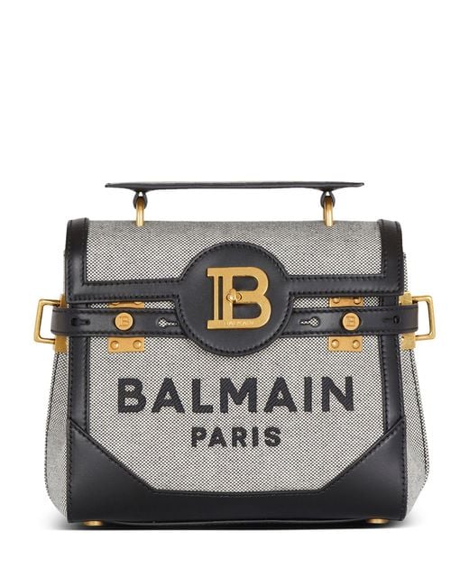 Balmain Canvas-leather B-buzz 23 Shoulder Bag In Metallic | Lyst