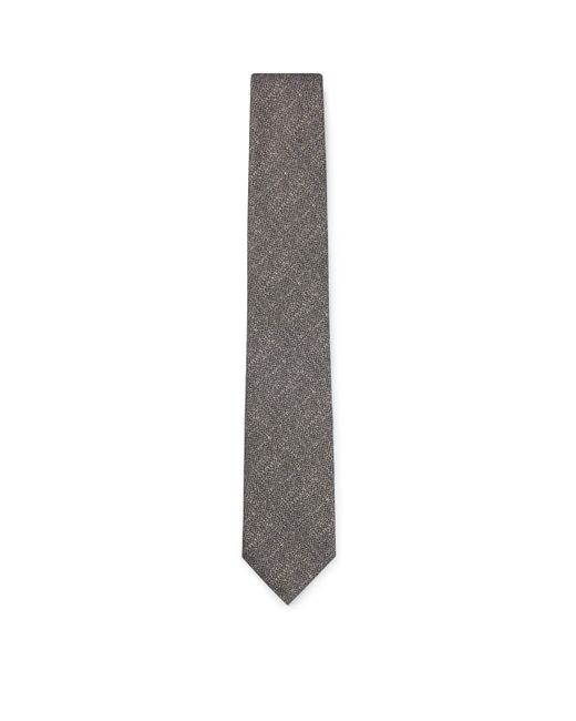 Boss Gray Silk Mouliné Tie for men