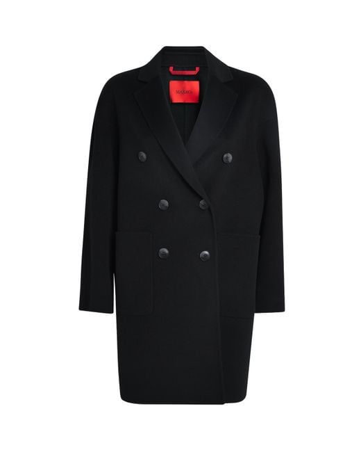 MAX&Co. Black Virgin Wool Double-Breasted Coat