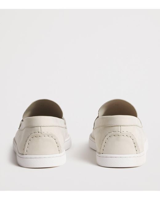 Christian Louboutin White Chambeliboat Leather Boat Shoes