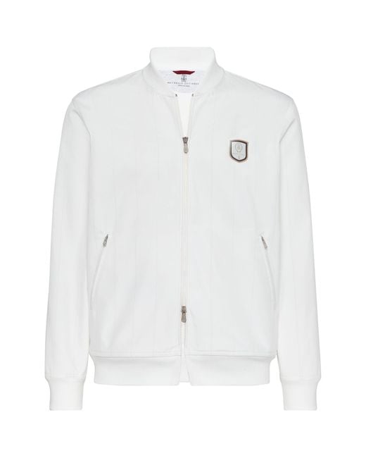 Brunello Cucinelli White Zip-up Jacket for men