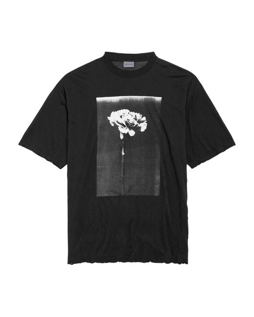 Balenciaga Black Graphic Print T-Shirt for men