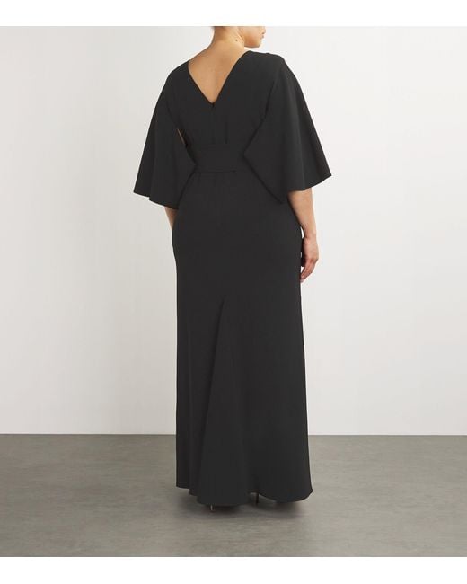 Marina Rinaldi Black Embroidered Cady Dress