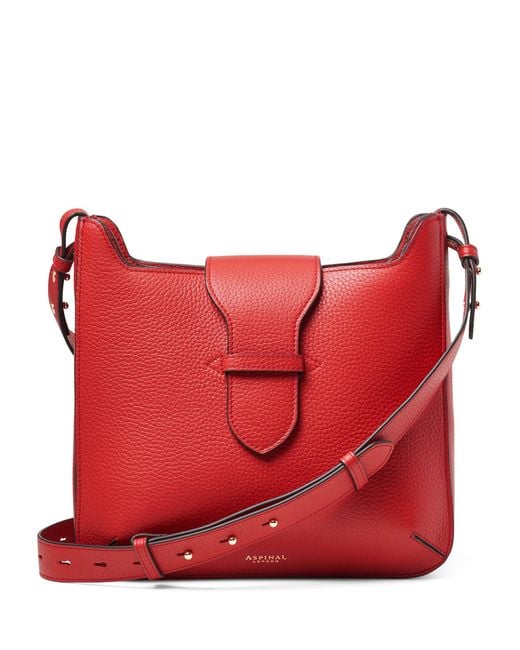 Aspinal Red Leather Ella Cross-Body Bag