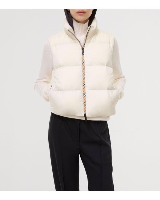 Burberry Natural Langdale Detachable-Sleeve Puffer Jacket