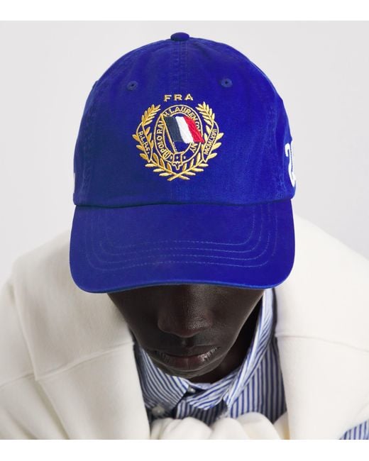 Polo Ralph Lauren Blue Cotton Twill France Crest Baseball Cap for men