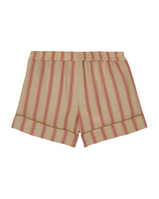 Saint Laurent Natural Cupro Stripe Pyjama Shorts for men