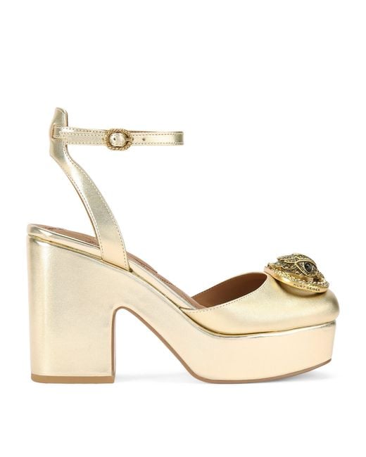 Kurt Geiger Metallic Leather Chelsea Platform Heels