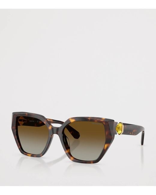 Swarovski Brown Sk6044U Irregular Sunglasses