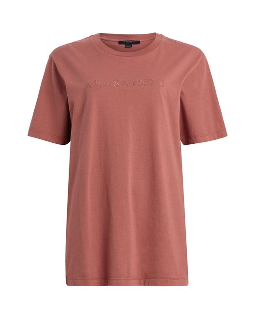 AllSaints Pink Organic Cotton Pippa Boyfriend T-shirt