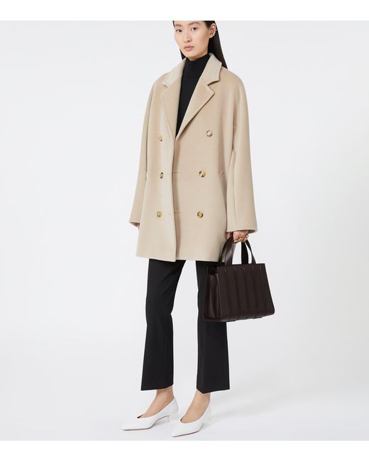 Max Mara Black Medium Quilted Whitney Top-Handle Bag