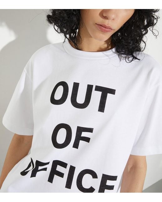 MAX&Co. White Cotton Printed T-Shirt