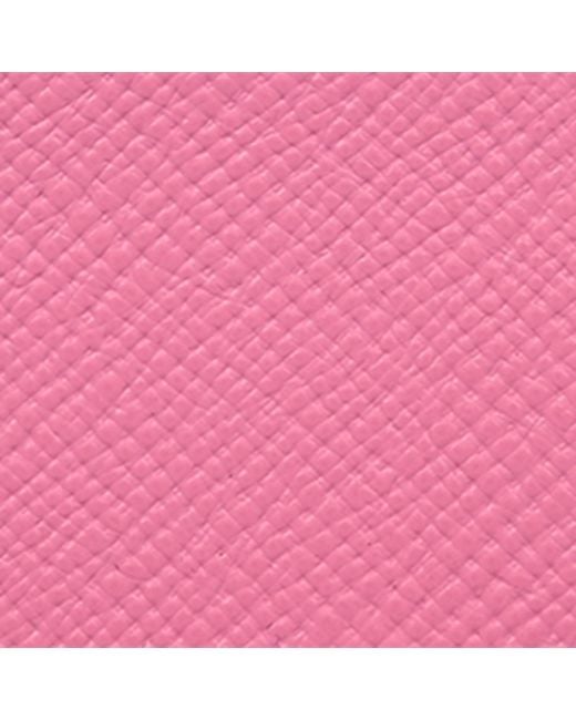 Smythson Pink Leather Panama Card Holder