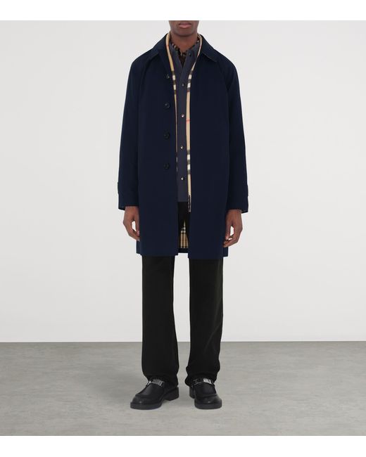 Burberry Blue Mid-Length Camden Heritage Car Coat for men