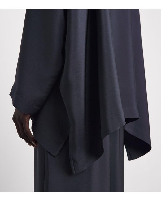 Eskandar Blue Silk Stand-Collar Shirt