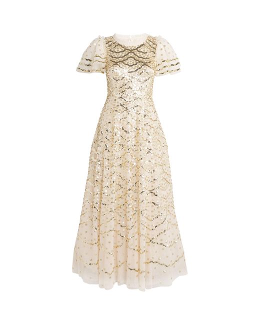 Needle & Thread Natural Deco Dot Gloss Gown