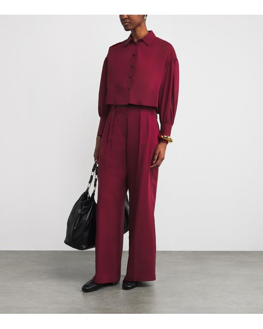 Joseph Red Wool Voile Anais Blouse