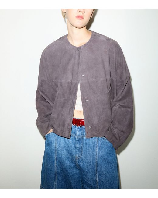 MAX&Co. Brown Suede Loose-Fit Jacket