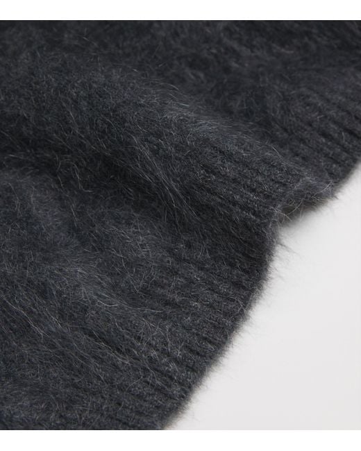 ME+EM Black Brushed Cashmere Shrunken Baby T-Shirt