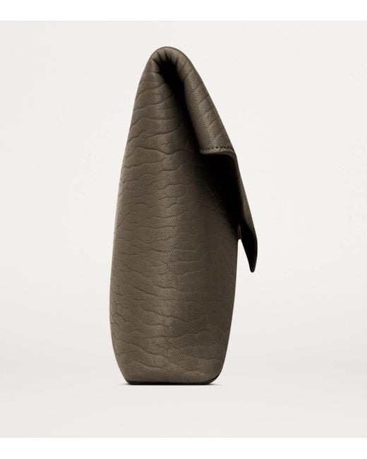 Saint Laurent Brown Leather Cassandre Envelope Pouch