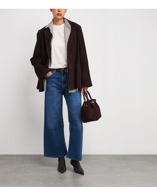 Citizens of Humanity Blue Cropped Lyra Wide-Leg Jeans