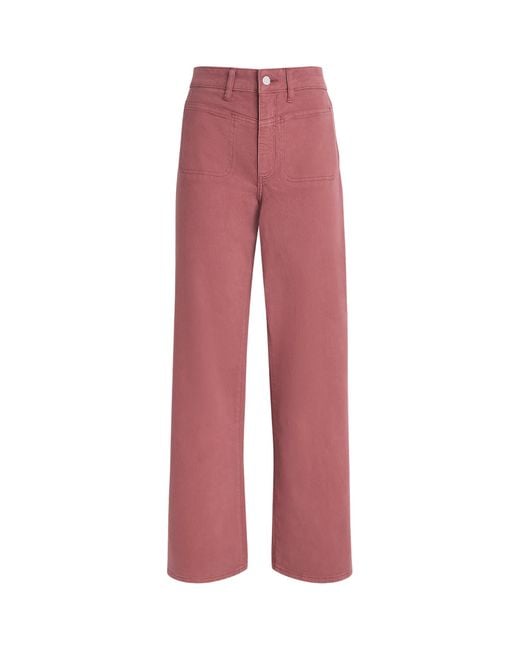 PAIGE Red Anessa Wide-Leg Jeans