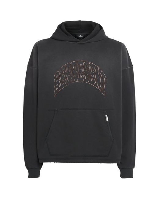 Represent Black Cotton Chrome Flight Hoodie for men