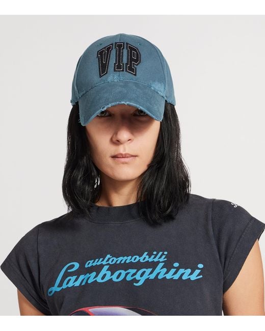 Balenciaga Blue Distressed Vip Cap
