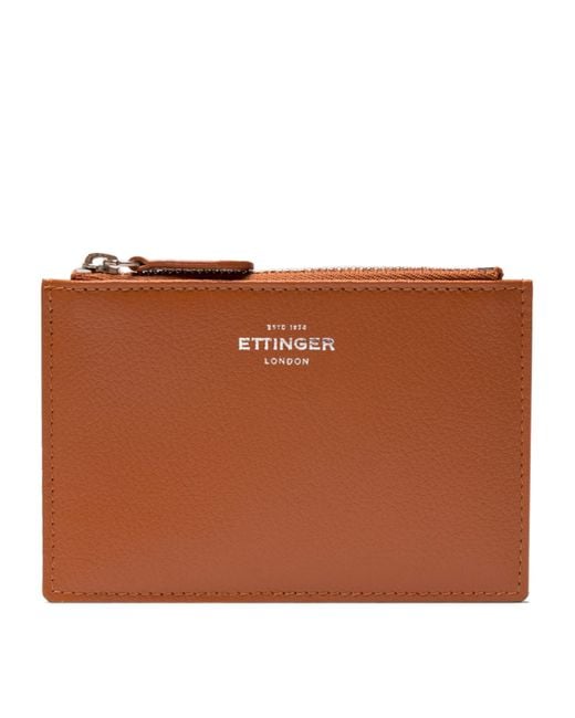 Ettinger Brown Mini Leather Capra Travel Pouch for men