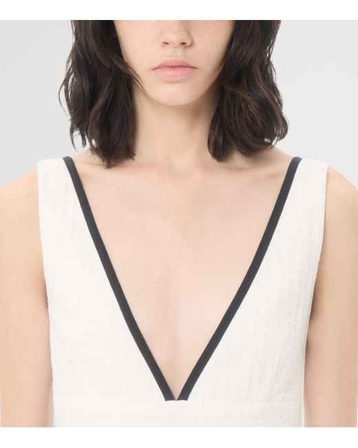 Valentino Natural Cotton V-Neck Crop Top
