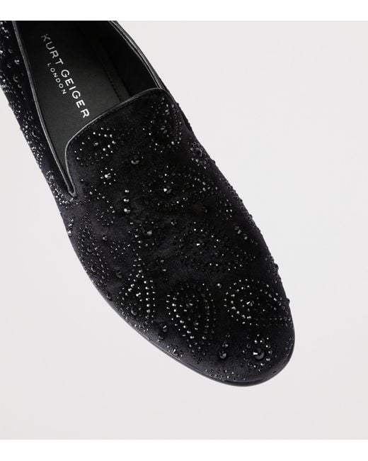 Kurt Geiger Black Embellished Ace Loafers