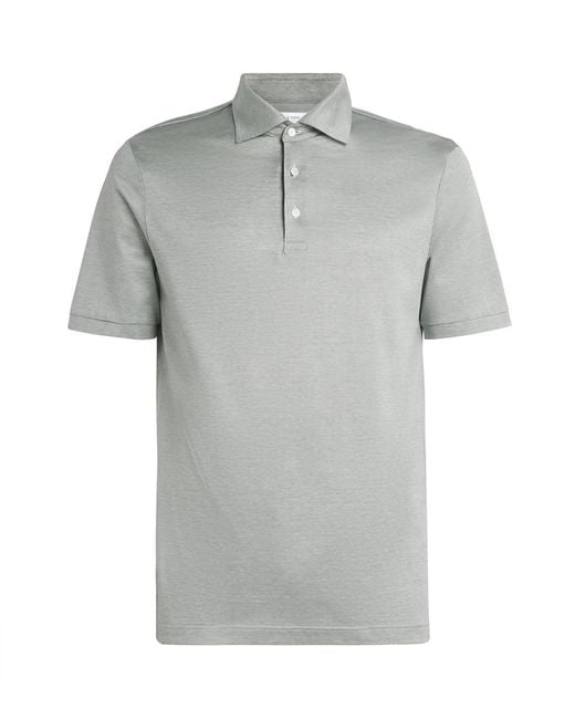 Eton of Sweden Gray Cotton Filo Di Scozia Polo Shirt for men