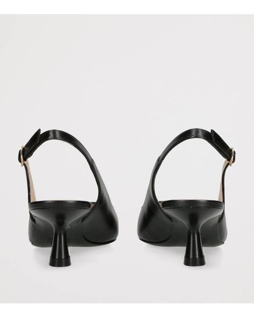 Stuart Weitzman Black Leather Stuart Sculpt Slingback Pumps 50