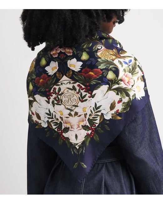 Harrods Multicolor Silk Floral Scarf