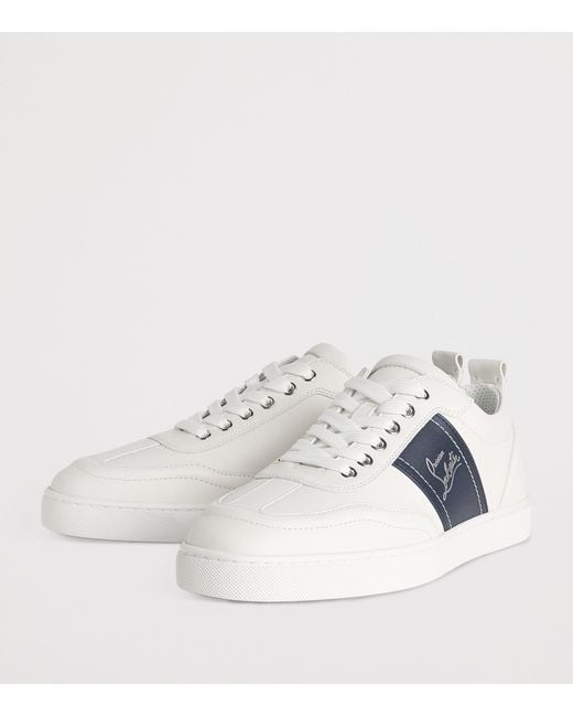 Christian Louboutin White Retero Leather Low-Top Sneakers for men