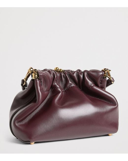 Etro Purple Small Leather Vela Blossom Shoulder Bag