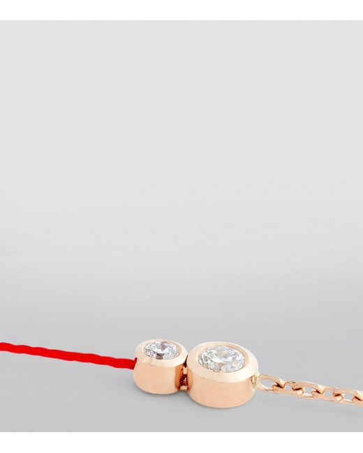 RedLine Metallic Rose And Diamond Infinite String-Chain Bracelet