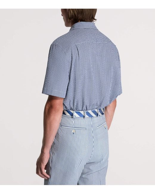 Dunhill Blue Cotton Gingham Shirt for men