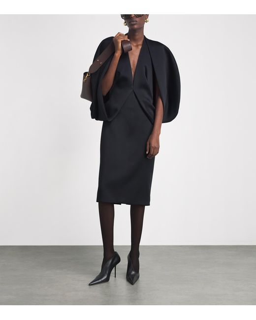 Khaite Black Satin Dakota Mini Dress