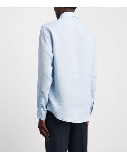 Sunspel Blue Linen Shirt for men