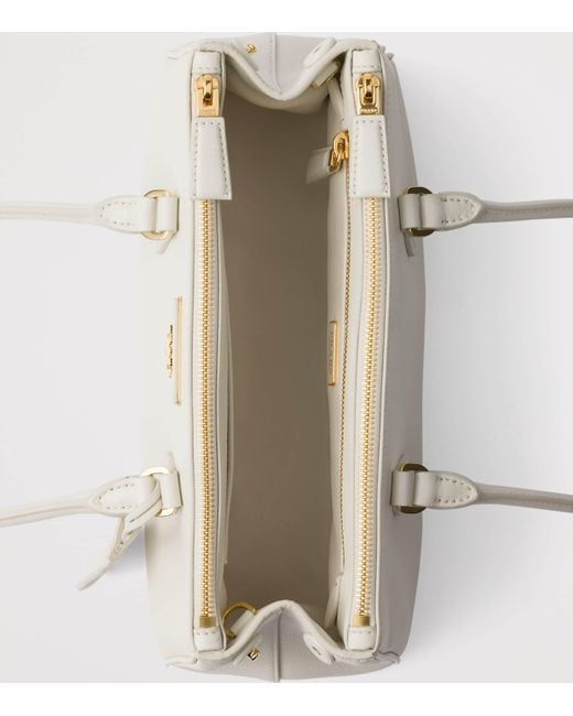 Prada Natural Medium Leather Galleria Top-Handle Bag