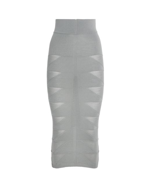 Rick Owens Gray Virgin Wool Midi Skirt