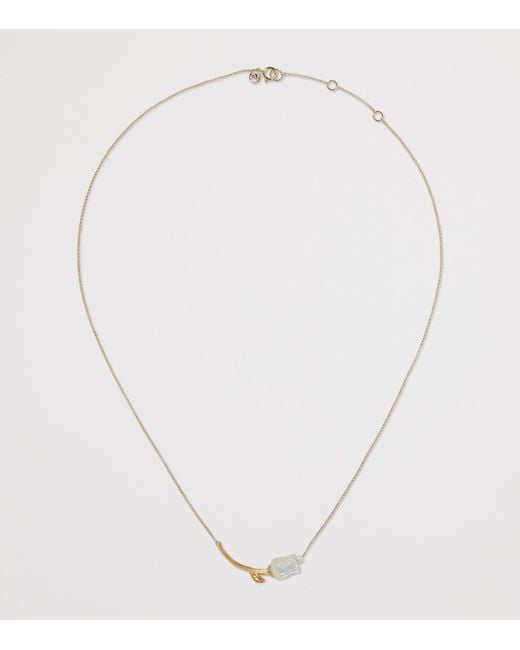 Annoushka Metallic Diamond And Pearl Tulips Chain Necklace