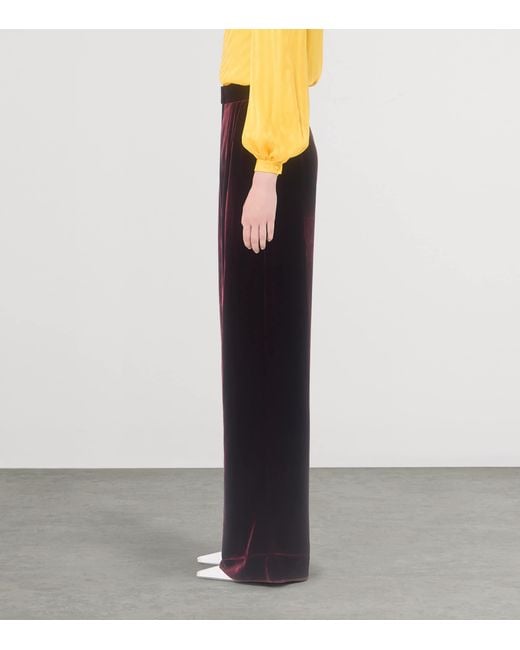 Valentino Purple Velvet Wide-Leg Trousers