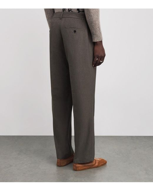 Wax London Gray Micro Puppytooth Check Bayham Trousers for men