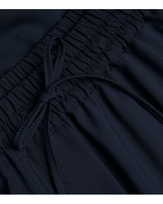 Weekend by Maxmara Blue Virgin Wool Wide-Leg Trousers