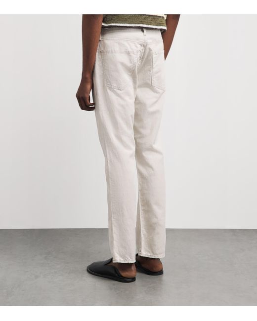 Citizens of Humanity White Cotton-Linen Elijah Straight Jeans for men