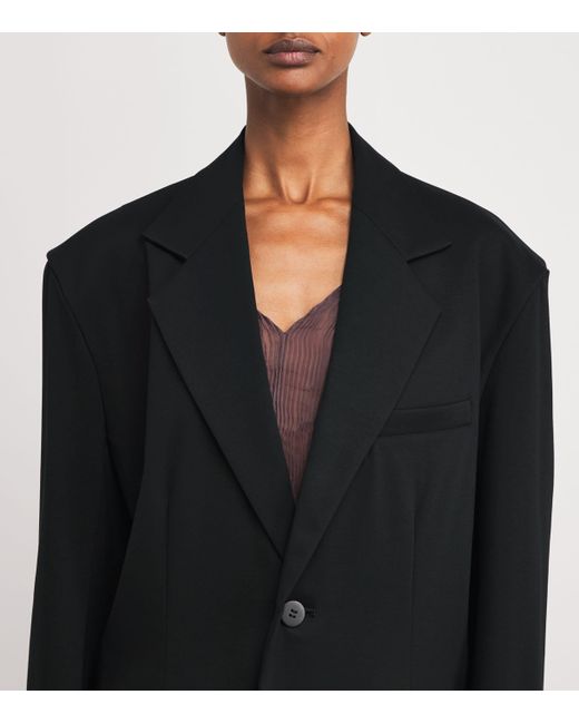 Issey Miyake Black Cotton-Blend Simple Ensemble Blazer